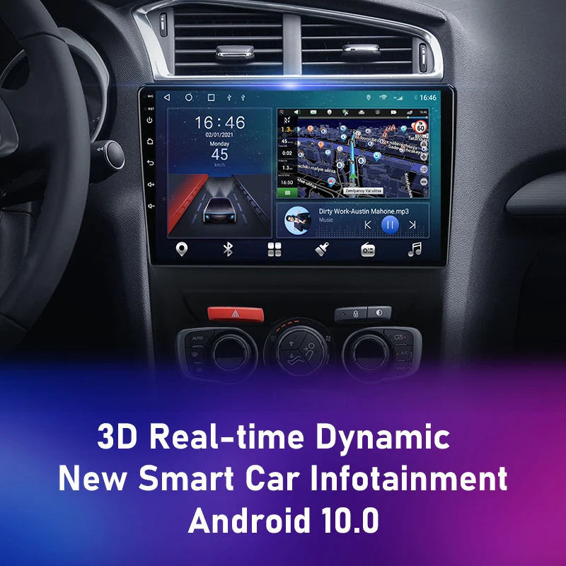Srnubi Android 10 Car Audio Radio for Citroen C4 2013 2014 2015 2016 Multimedia Player GPS Navigation 2 Din Carplay DVD Speakers |