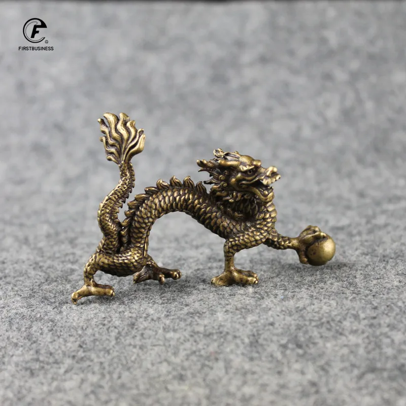 Винтажная медная фигурка зодиака дракон миниатюрное украшение для офиса и
