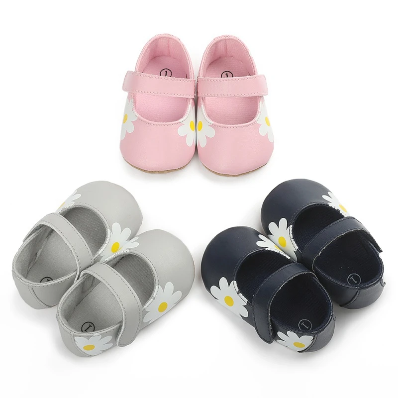 

Autumn Toddler Baby Girls Boys Casual Shoes Crib Shoes Leather Floral Slip On Baby Shoes