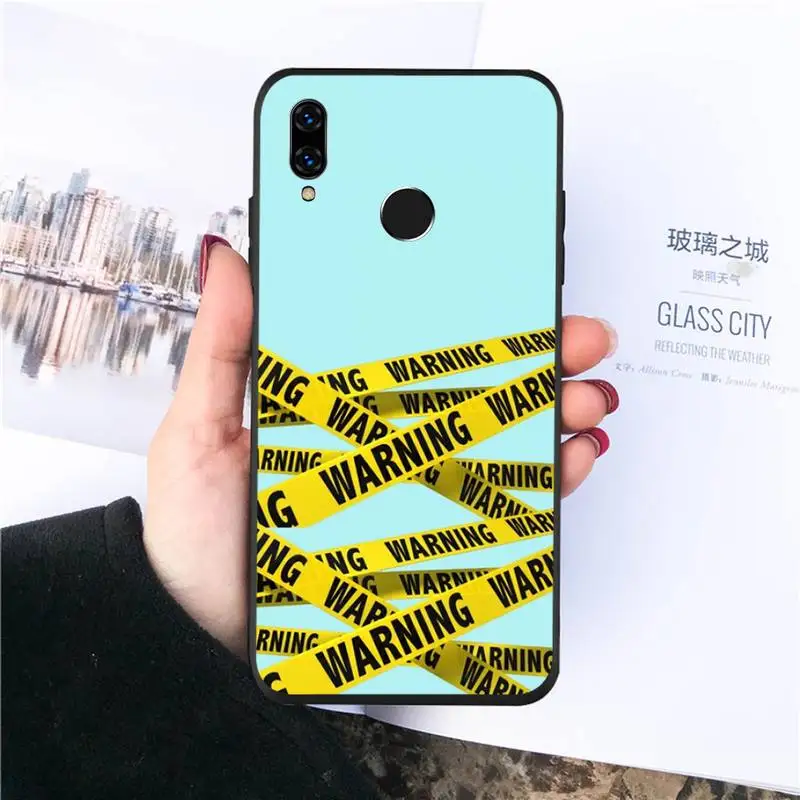 

yellow warning Phone Case For Huawei Honor view 7a5.45inch 7c5.7inch 8x 8a 8c 9 9x 10 20 10i 20i lite pro