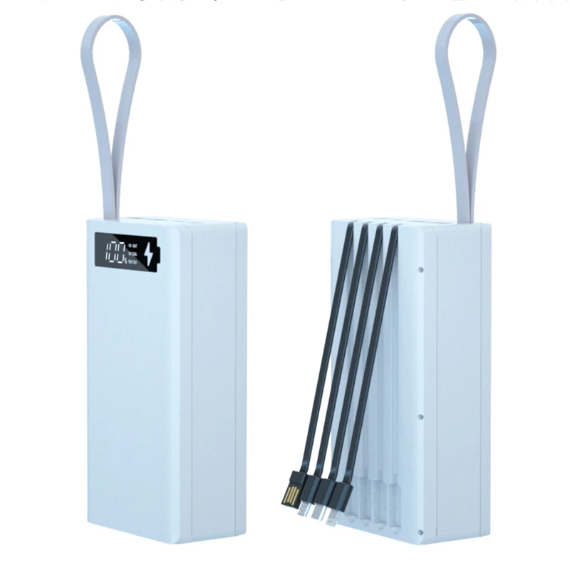 12x18650 Battery Storage Box Built in 4 Cable PD Fast Qi Wireless Charge Power Bank Case 18650 battery Holder Charging Box Shell