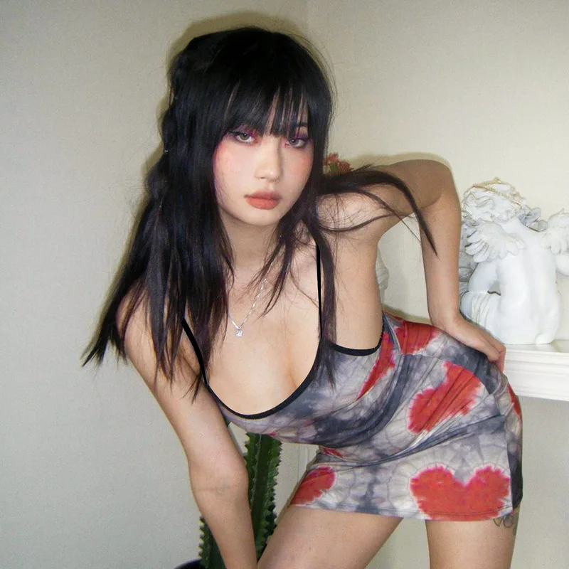 

FAKUNTN y2k Women's Summer Dress 2021 Harajuku Fashion Ladies Elegant Vintage Casual Sexy Sleeveless Party Dresses Women Clothes