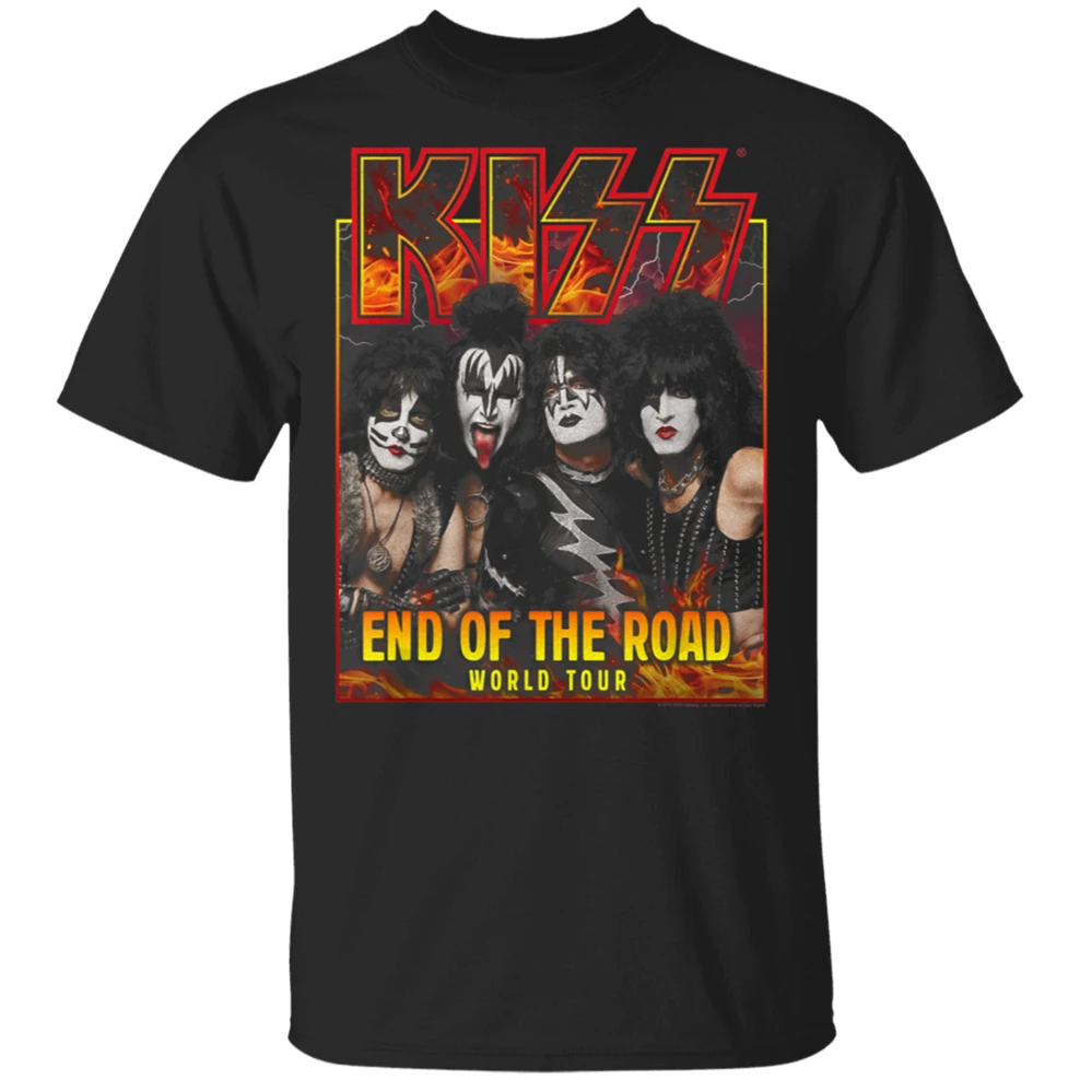 Kiss End Of The Road that's A wrap Tour футболка черно-темно-синяя для мужчин-женщин графическая