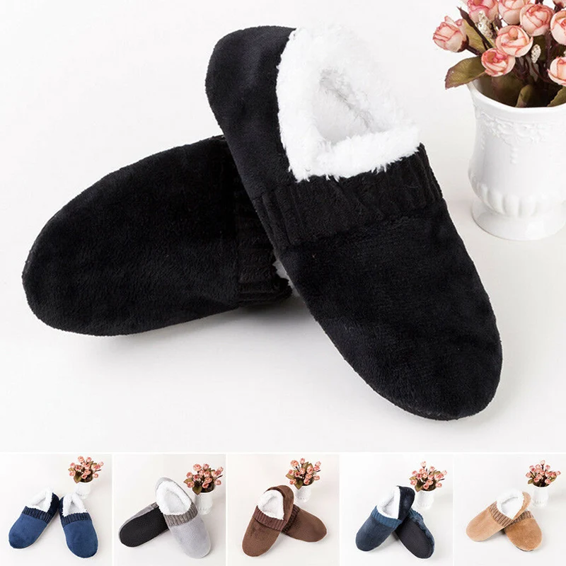 

Newly Men Soft Slippers House Floor Socks Anti-slip Indoor Winter Warm Slipper DO99
