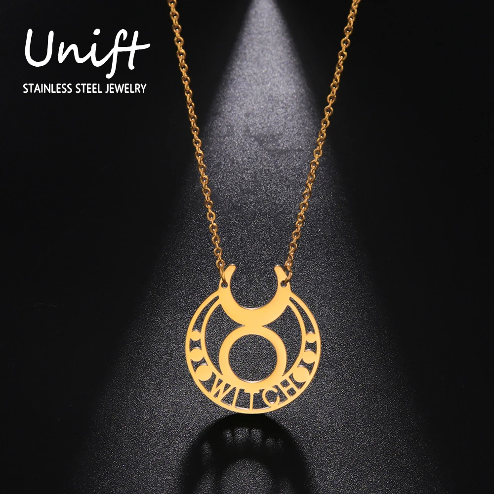 Unift Панк Мистическая Ведьма Луна Ожерелье для Женщин Модные Готические Ювелирные
