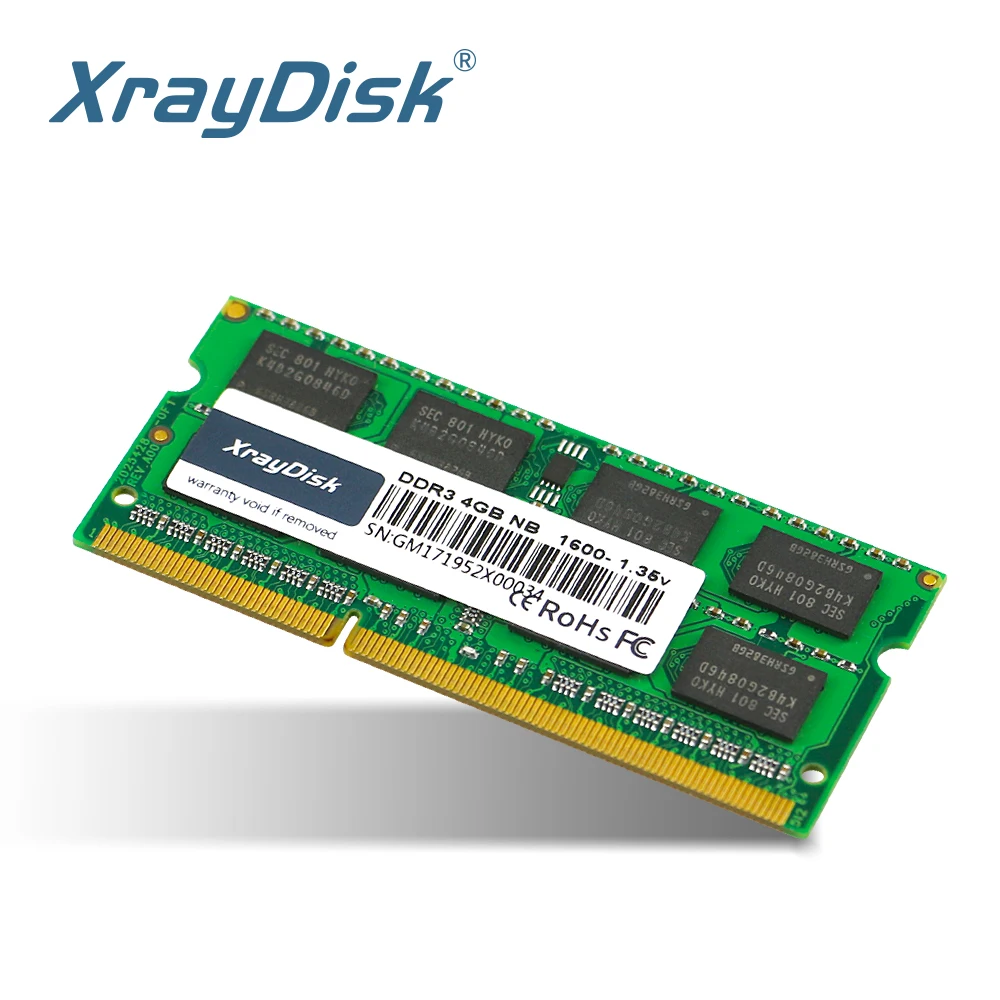 Оперативная память XrayDisk DDR3 DDR3L для ноутбука ОЗУ 4 ГБ 8 1600 МГц SO-DIMM 1 35 в 204-контактный