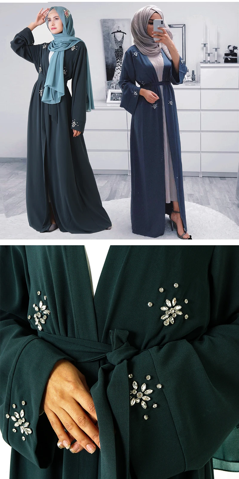 Abaya Kimono Muslim Hijab Dress Women Abayas Caftan Marocain Kaftan Robe Femme Dubai Tesettur Elbise Turkish Islamic Clothing