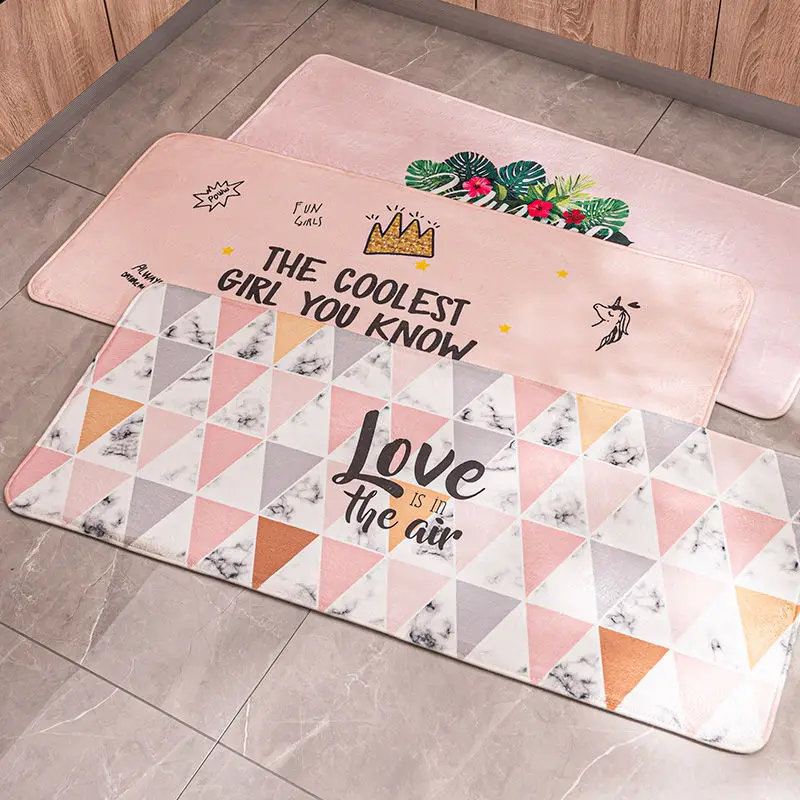 

Bath Mat Carpet Floor Home Kitchen Mat Entrance Doormat Tapete Absorbent Bedroom Living Room Floor Rug Modern Kitchen Rug