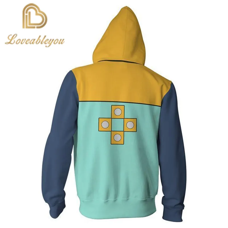 

2020 New Seven Deadly Sins Series 3D Printing Sweater Casual Cardigan Hoodie Cosplay Fall and Winter Hoodie Tops