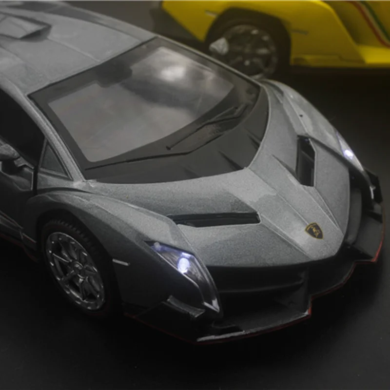 

Bisney 1/32 Rambo Poison Sports Car Diecast Toys With Tail Wing Can Open Door Super Car Model Children Gifts Decoration Products