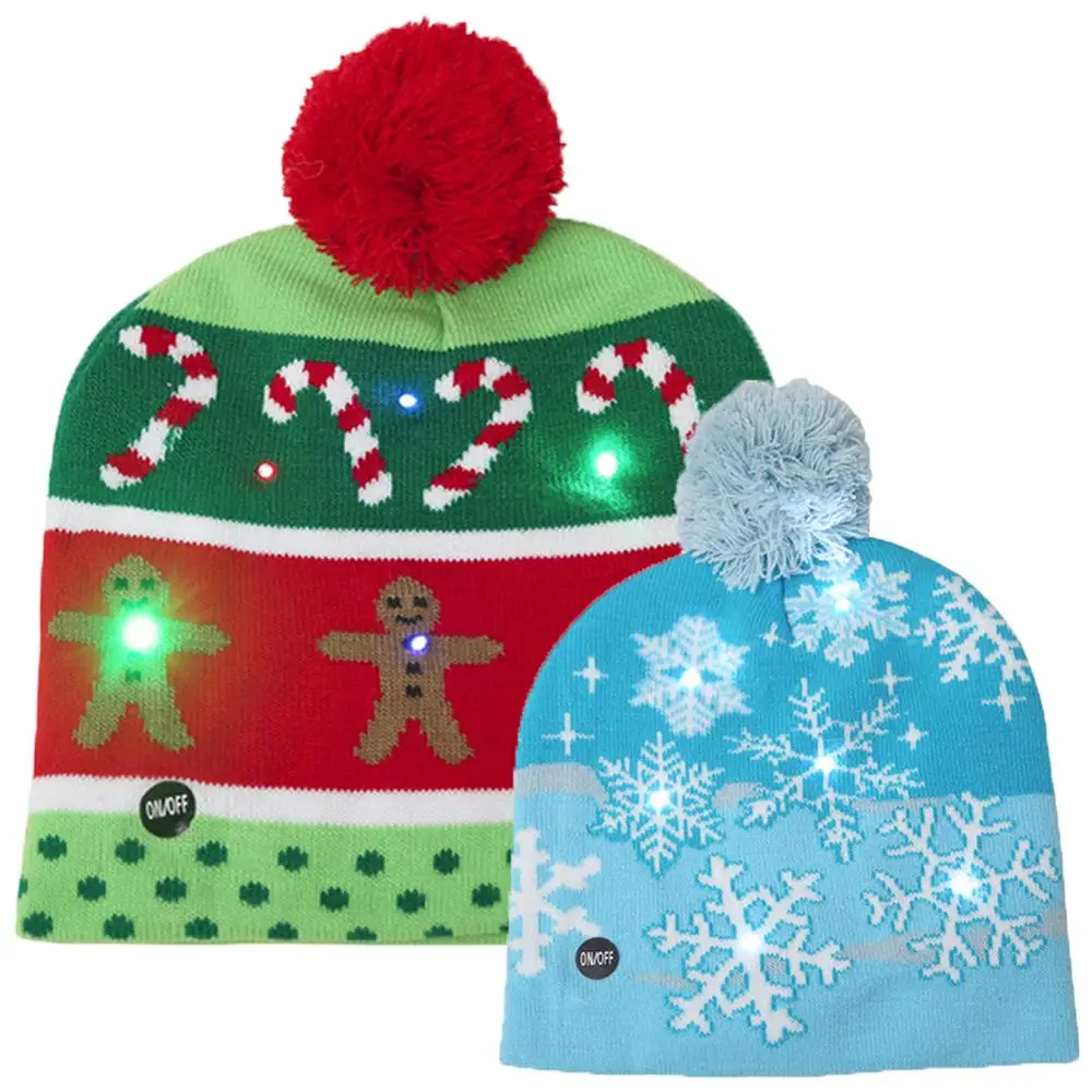 Светодиодный светильник женские зимние шапочки с помпоном мужская шапка вязаная