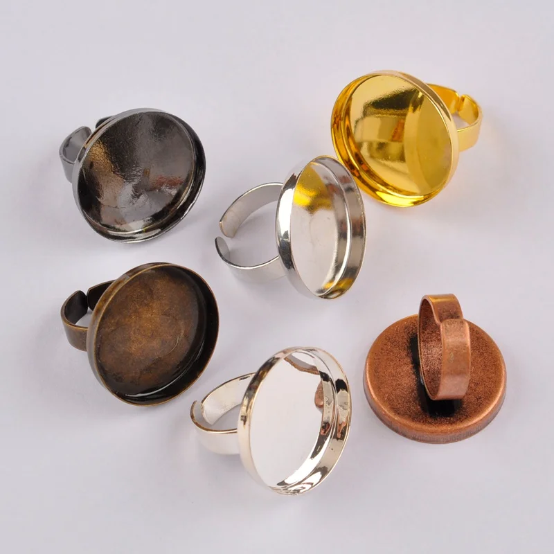 100 шт 25 мм пустое кольцо база кабошон настройки ободок фурнитура для изготовления