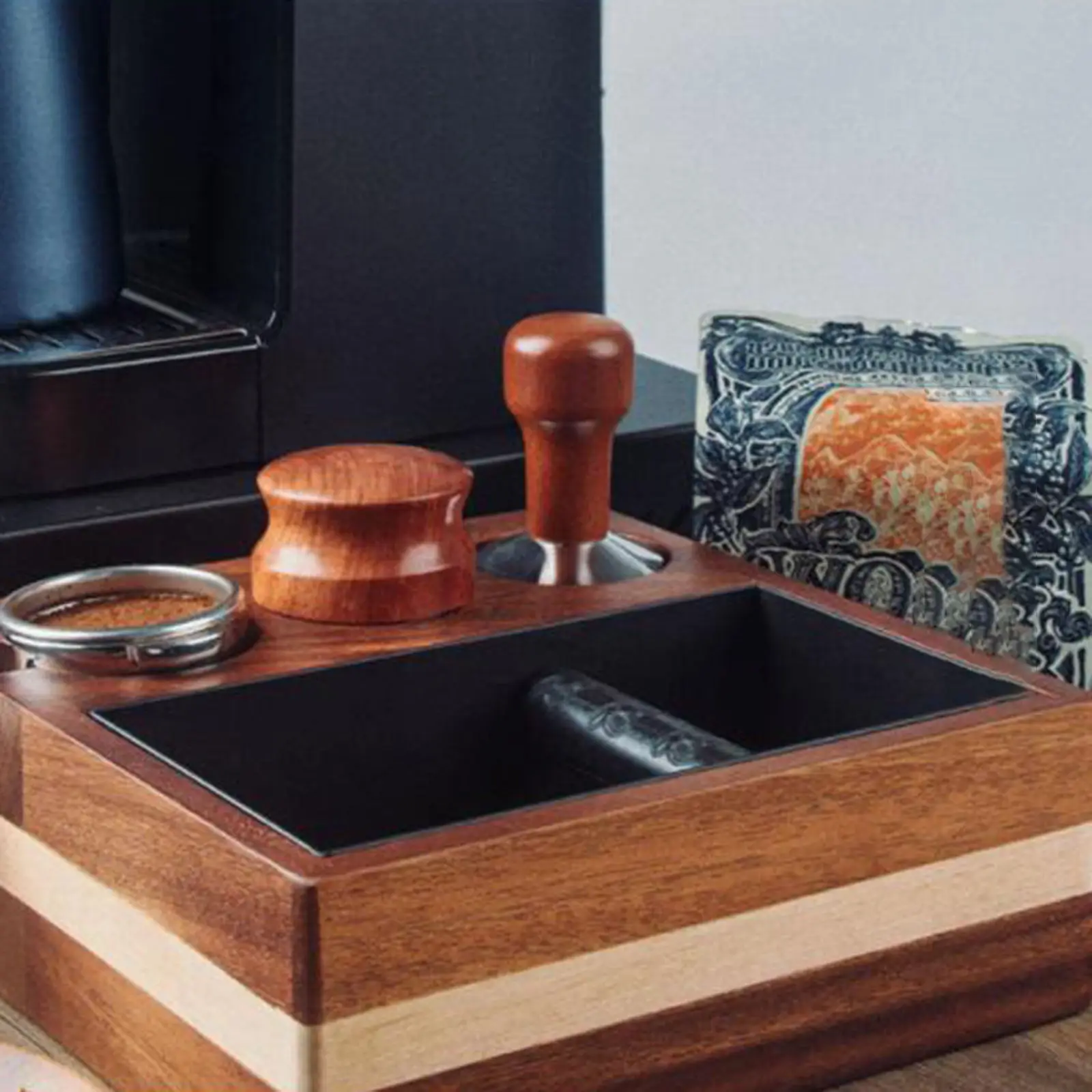 

Деревянная подставка для темпера для фильтра кофе, прочная деревянная подставка для коврика для эспрессо