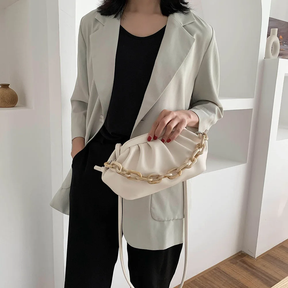 Модная плиссированная сумка через плечо из мягкой искусственной кожи Женский