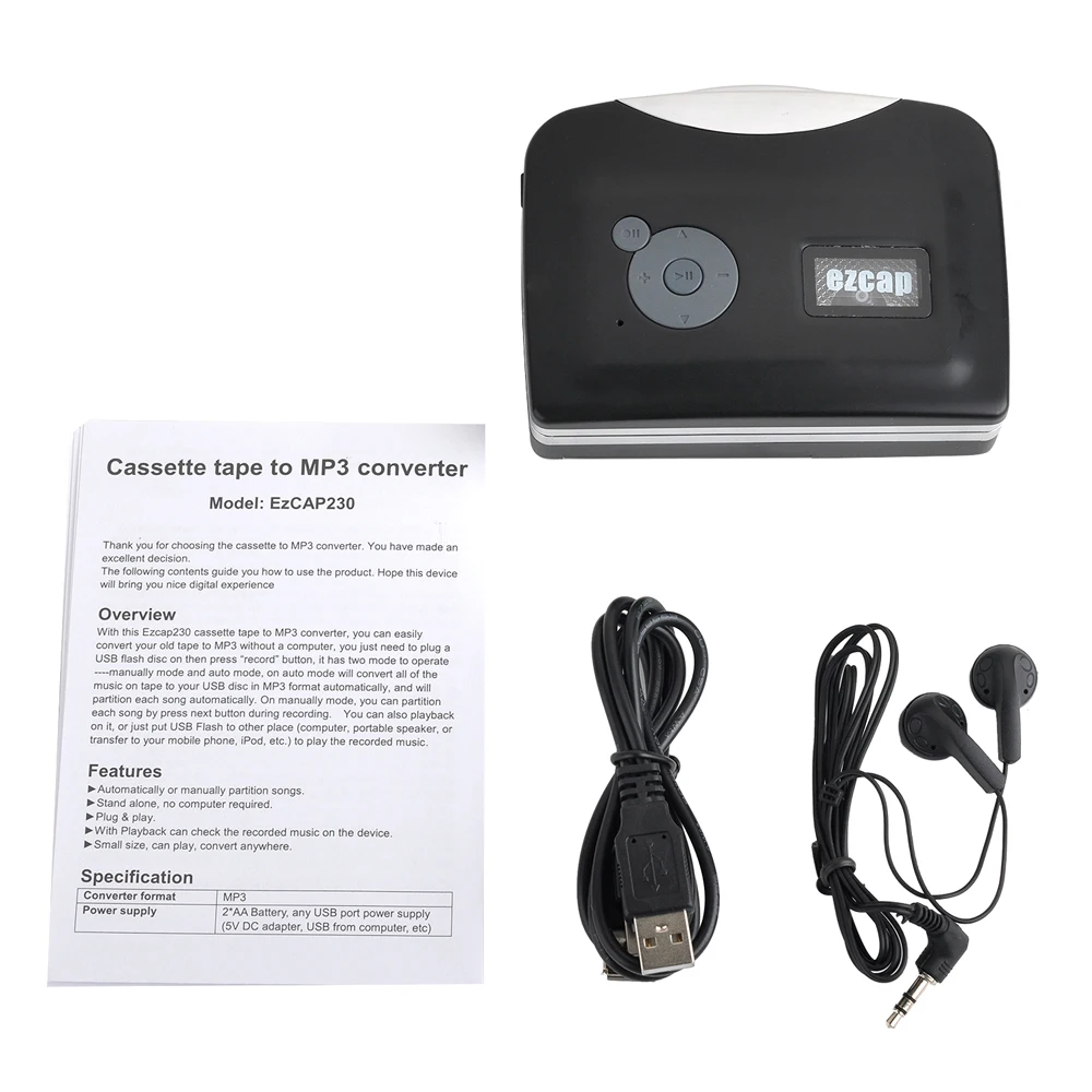 Кассетный конвертер EzCAP230 Преобразует старые Музыкальные Записи в цифровые