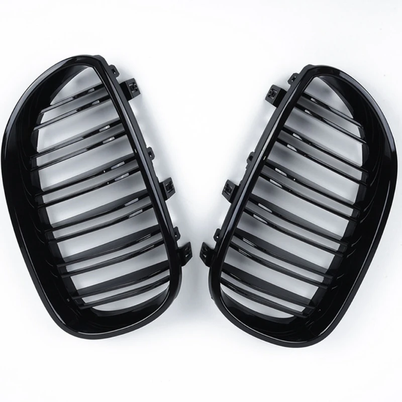 

A Pair Of Matte Black Car Intake Grille Meshes For Series E60 E61 04-09