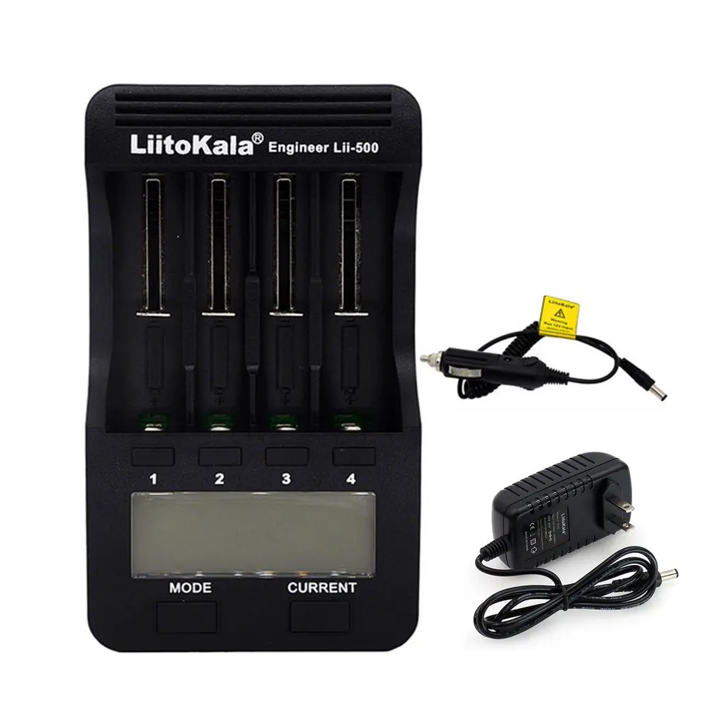 Liitokala Lii-500 18650 LCD Display Charger 26650 21700 14500 10440 4 Slots NiMH li-ion Smart Battery with Adapter | Обустройство