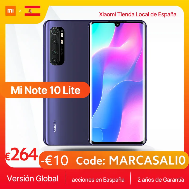 Глобальная версия смартфона Xiaomi Mi Note 10 Lite 64 ГБ 128 Snapdragon 730G мп четыре камеры 5260 мАч 30
