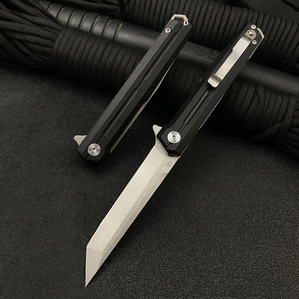 Складной нож из стали D2 высокой твердости портативный металлический инструмент