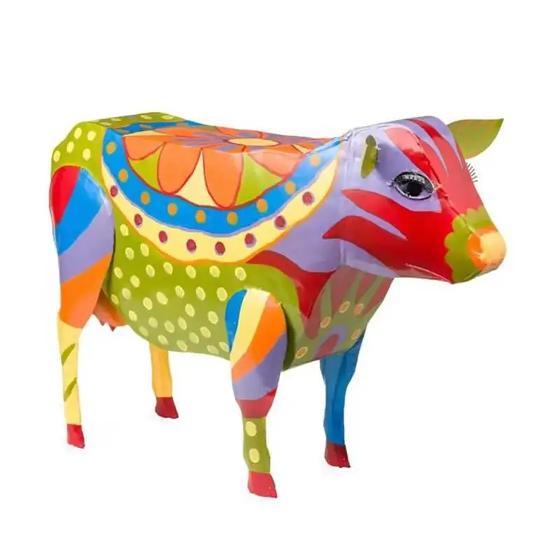

New Selling Colorful Folk Art Pig Side Table Animal Resin Statues Sculptures Crafts for Garden Courtyard Landscape Dropshipping