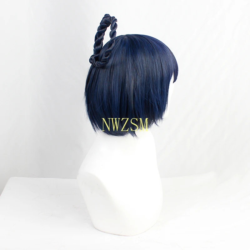 Genshin Impact Xiang Ling Blue Braid Cute Short Heat Resistant Synthetic Hair Carnival Halloween Party Cosplay + Free Wig Cap |