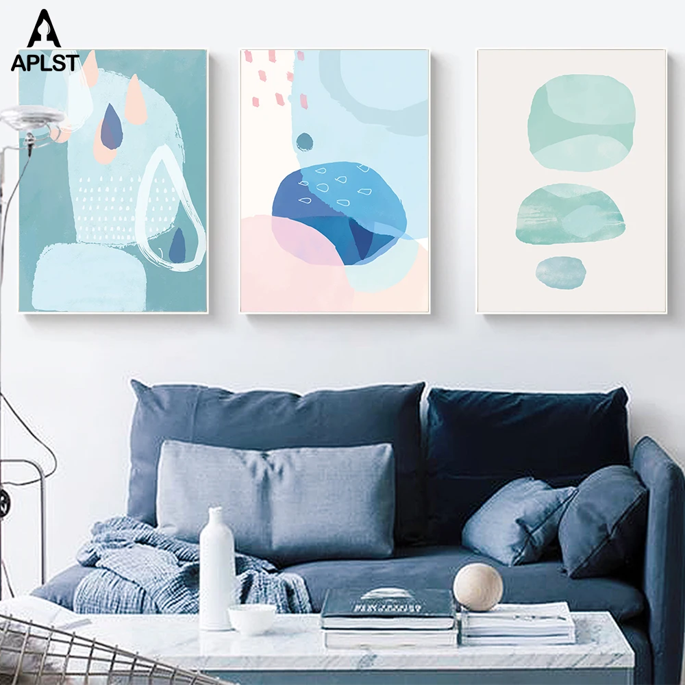 Женский абстрактный геометрический пейзаж со слезами холст принты