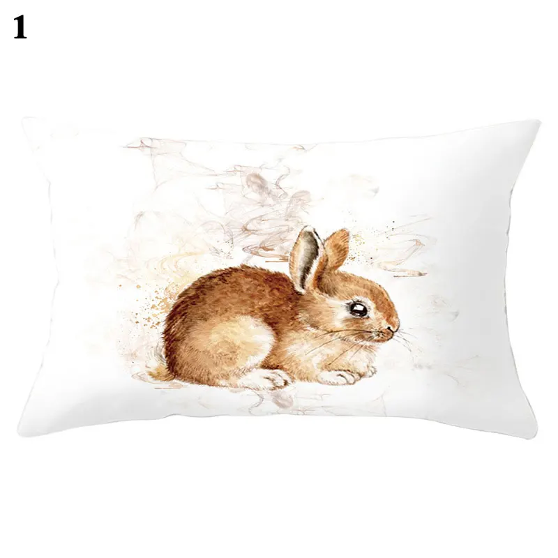 

Easter Cushion Covers Nordic Pillows Case Well-designed Pillowcase Home Decoration Peach Skin Waist Pillowcase Sofa Supplies
