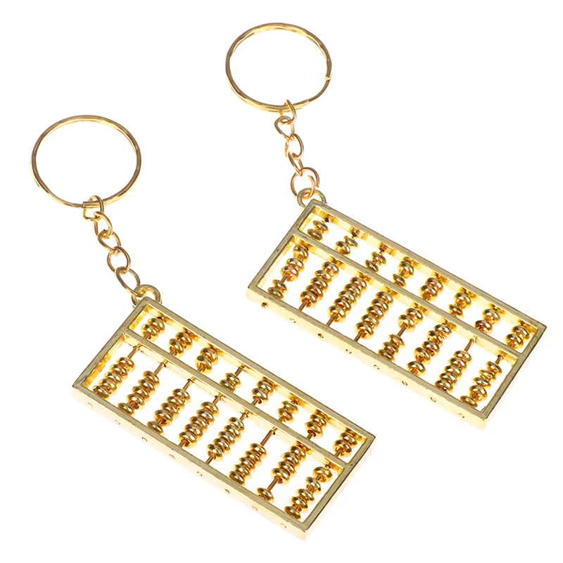 

8 Rows Crafted Gifts Unique Chinese Style Pendant Gold Abacus Key Ring Keychain Zinc Alloy Party Gifts
