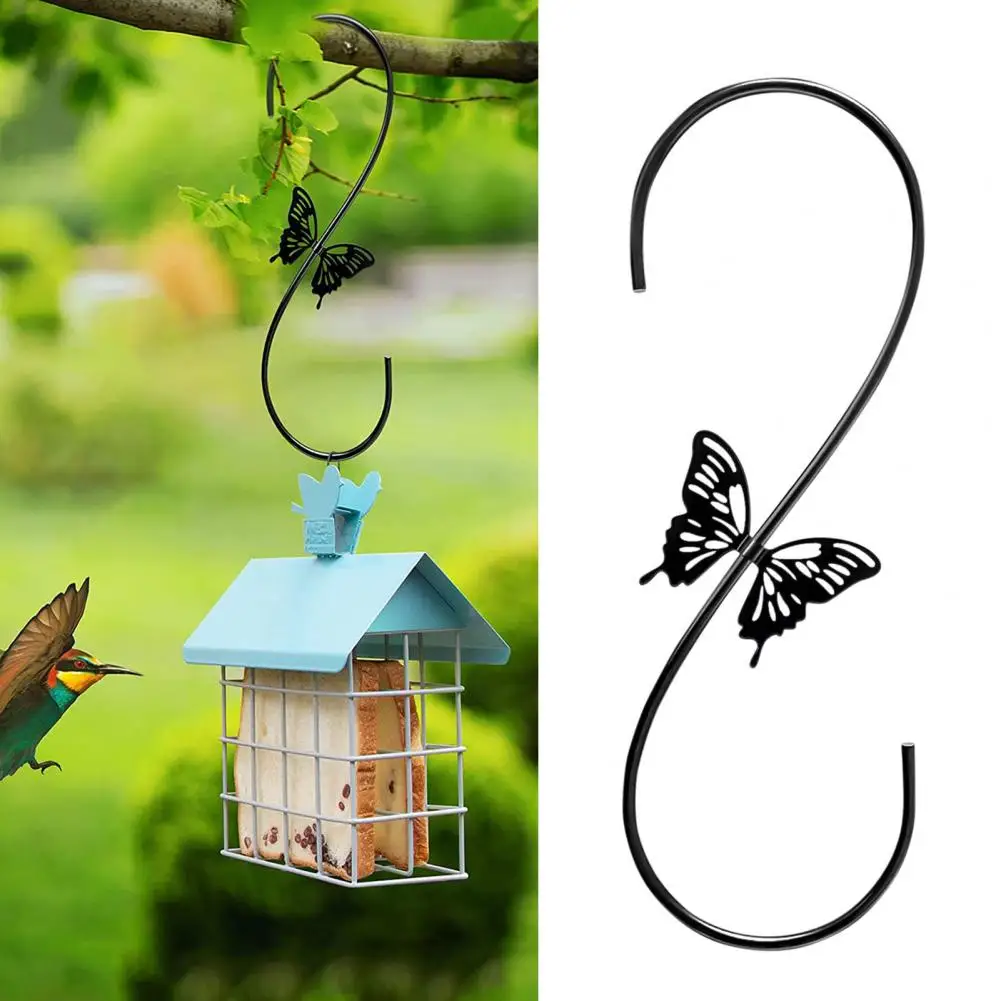 

Bird Feeder Hook Butterflies Hanging Plastic Portable S Shape Plant Hanger for Garden