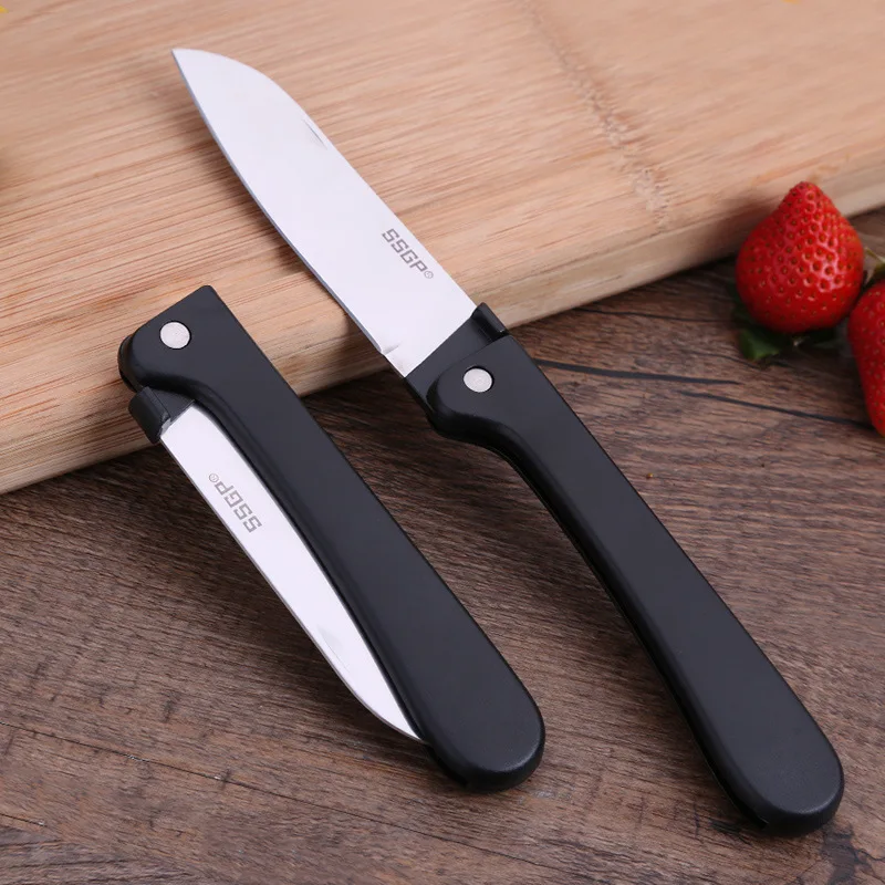 Складной нож для фруктов из нержавеющей стали портативный бытовой мини чистки