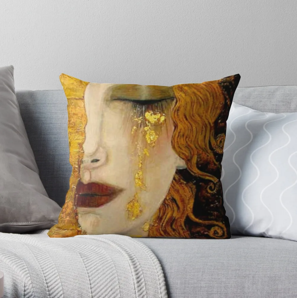 

Freya's Tears by Gustav Klimt Art Nouveau Symbolism Throw Pillow Pillowcase Home Decorative Sofa Pillow Cover