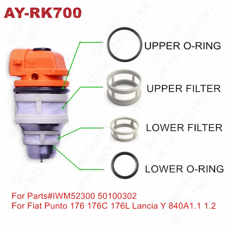 

Комплекты для ремонта топливного инжектора Fiat Punto 176, 176C, 176L, Lancia Y840, 1,1, 1,2, запчасти # IWM52300 /501.00.302( AY-RK700), 10 комплектов