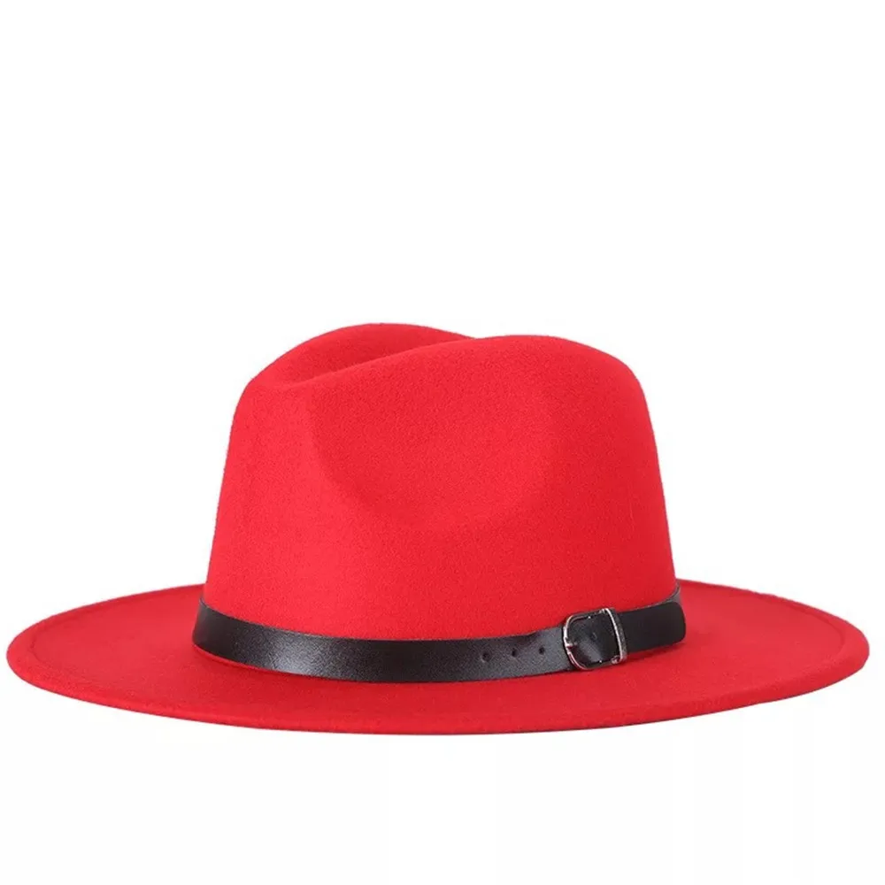 

Simple Women Men Wool Vintage Gangster Trilby Felt Fedora Hat With Wide Brim Gentleman Elegant Autumn Winter Jazz Caps New Hot