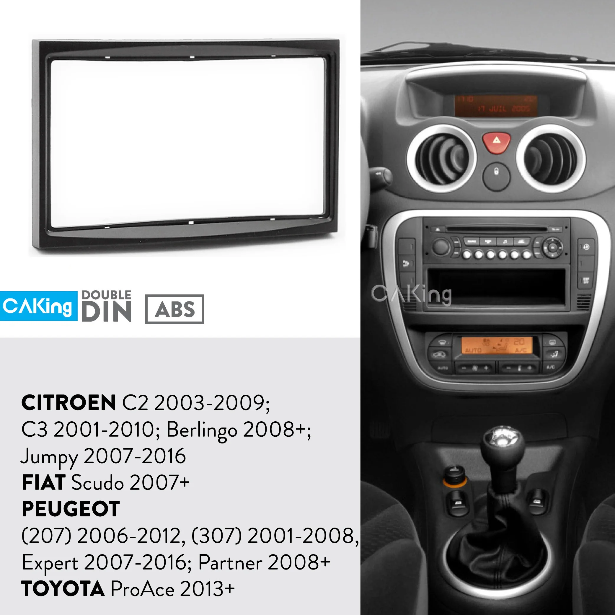 Радиопанель Fascia ДЛЯ PEUGEOT (207) 2006 2012 (307) 2001 2008 Expert 2007 2016 Partner + панель панели|Панели| |