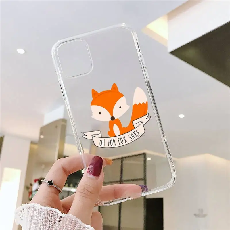 

fox animal anime Phone Case Transparent for iPhone 6 7 8 11 12 s mini pro X XS XR MAX Plus SE cover funda