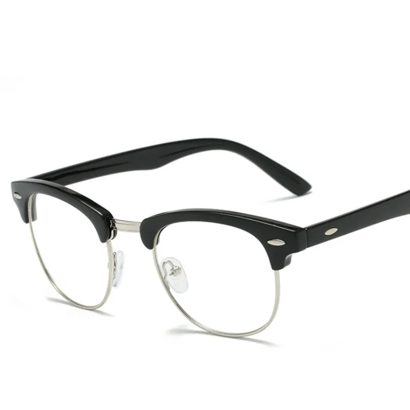 VWKTUUN полурамки Oculos очки оправа для женщин и мужчин очки Оптические очки оправа с заклепками оправы для очков женские поддельные очки - Цвет оправы: color 2