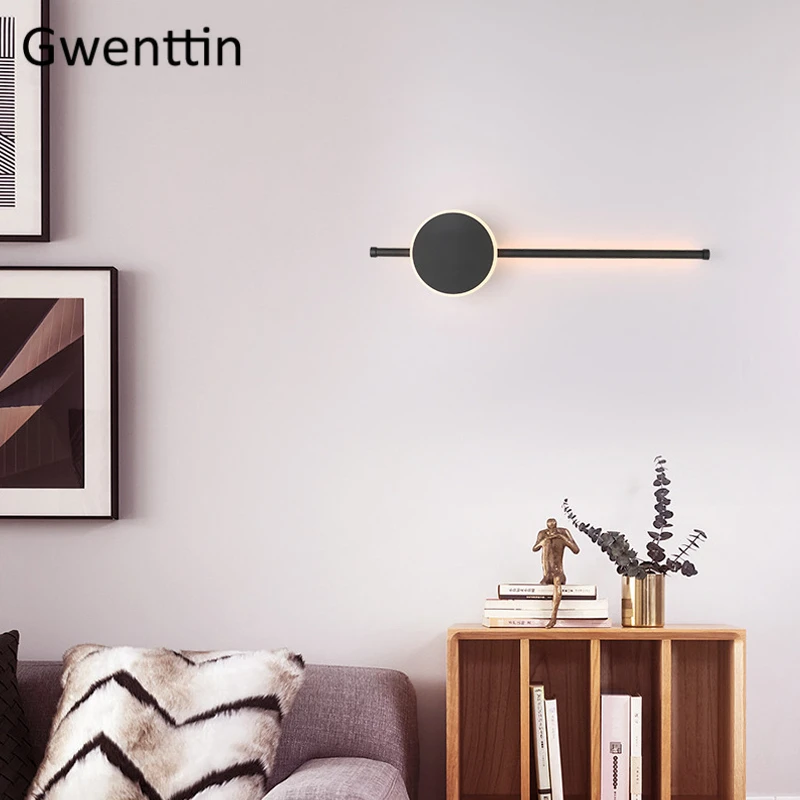 Современный Полосатый светильник светодиодный настенный для спальни