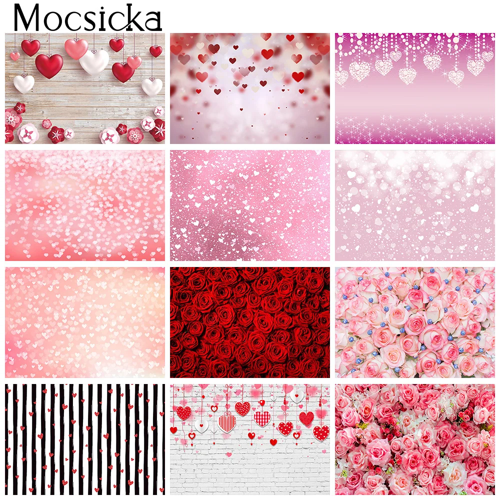 Фон для студийной фотосъемки с изображением сердца на День святого Валентина |