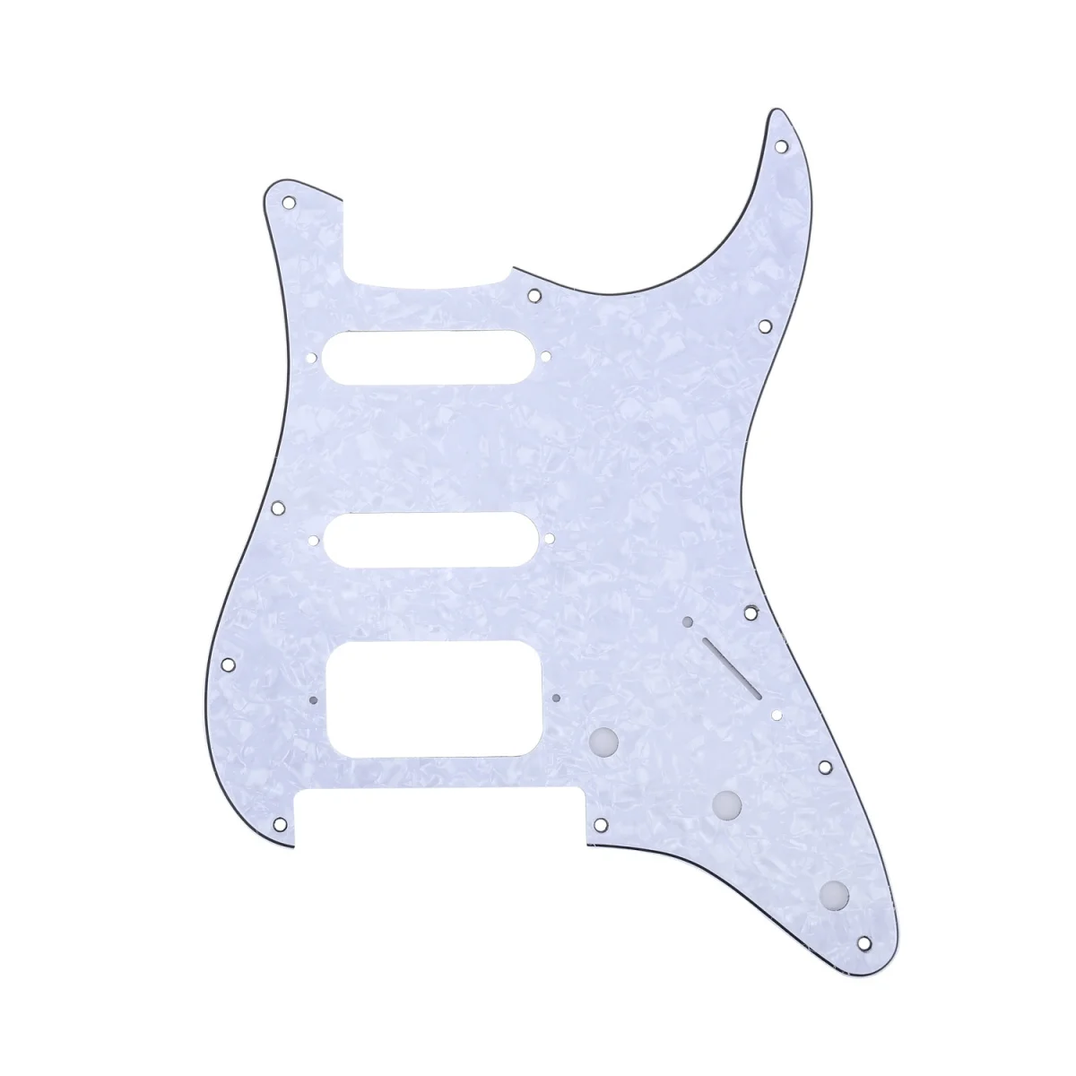 Musiclily Pro 11-Hole Round angle HSS Guitar Strat Pickguard для США/Мексики Fender Floyd Bridge Cut 4-слойный белый