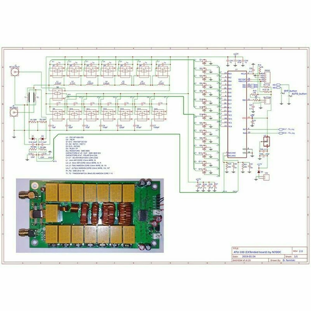 

ATU-100mini Firmware Programmed Communication Chip Soldered Metal 1.8-50MHz OLED PCB By N7DDC Automatic Antenna Tuner DIY Kit