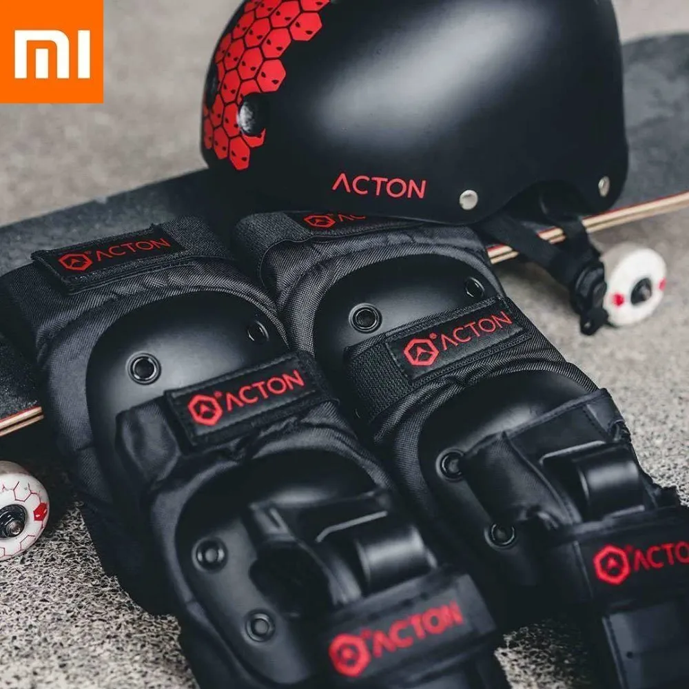 7 шт. Xiaomi защитный шлем набор открытый xiomi здоровье поддерживает для мужчин защитное спортивное снаряжение ударопрочный налокотник наколенники