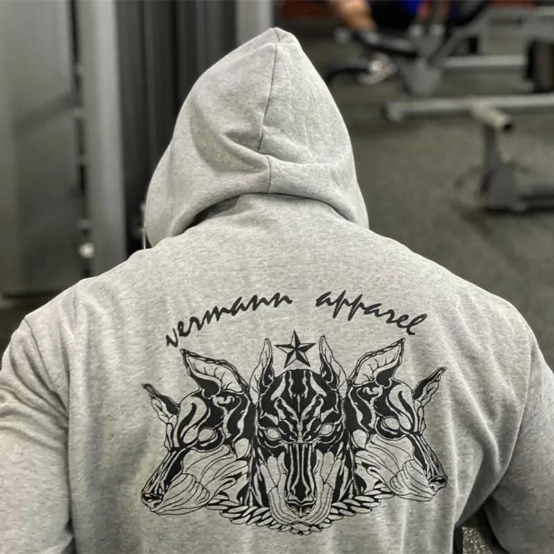 

Muscle Fitness Brothers 2020 new Men's Athletic Casual Loose Cotton Zip Hooded Hoodie Coat