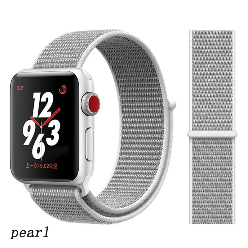 Ремешок для apple watch 5 4 ремешок 44 мм 40 мм Correa 42 мм 38 мм iwatch 5 4 3 2 нейлоновый браслет pulseira ремешок для часов - Цвет ремешка: Pearl