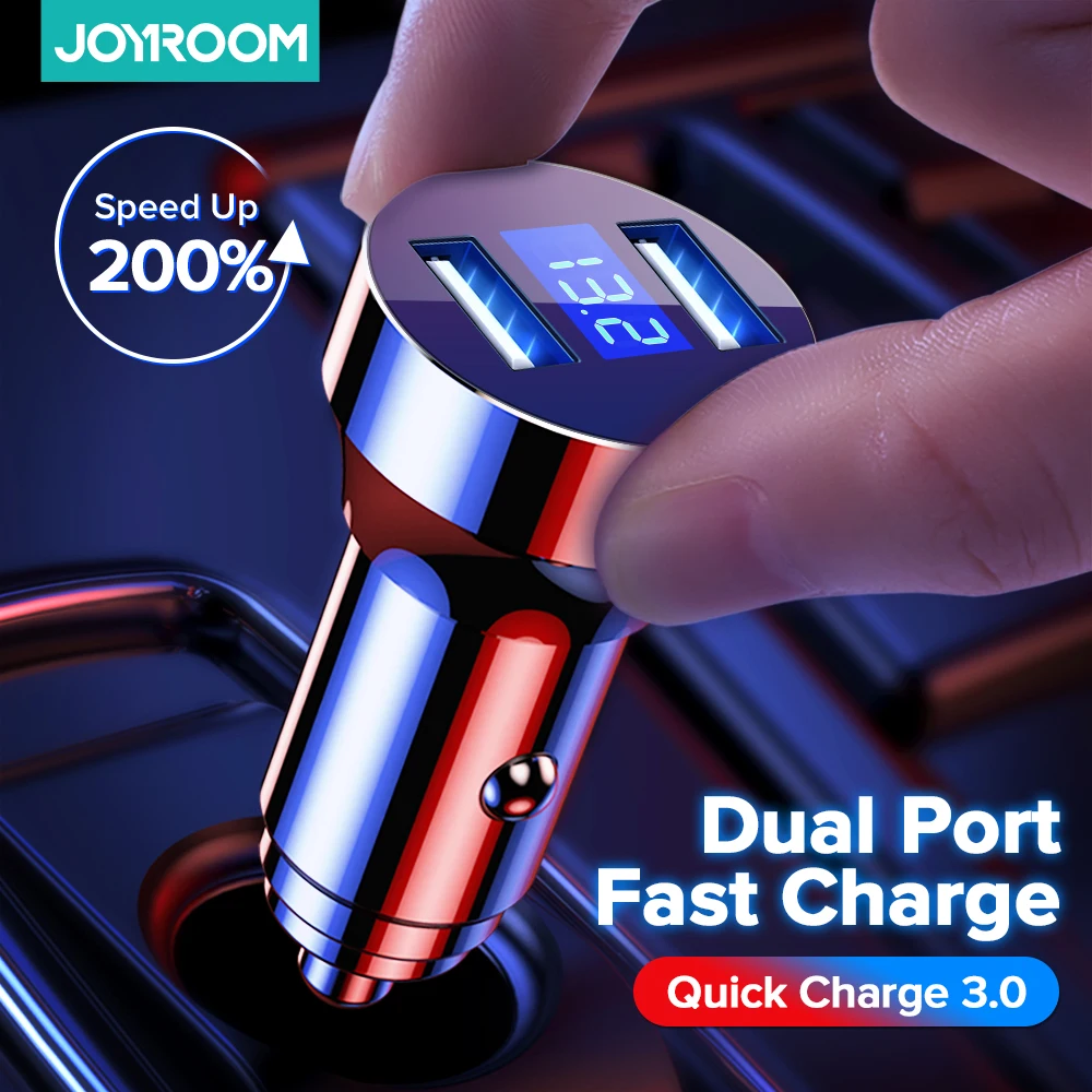 Металлическое автомобильное зарядное устройство Joyroom USB быстрая зарядка 4 0 QC3.0 18