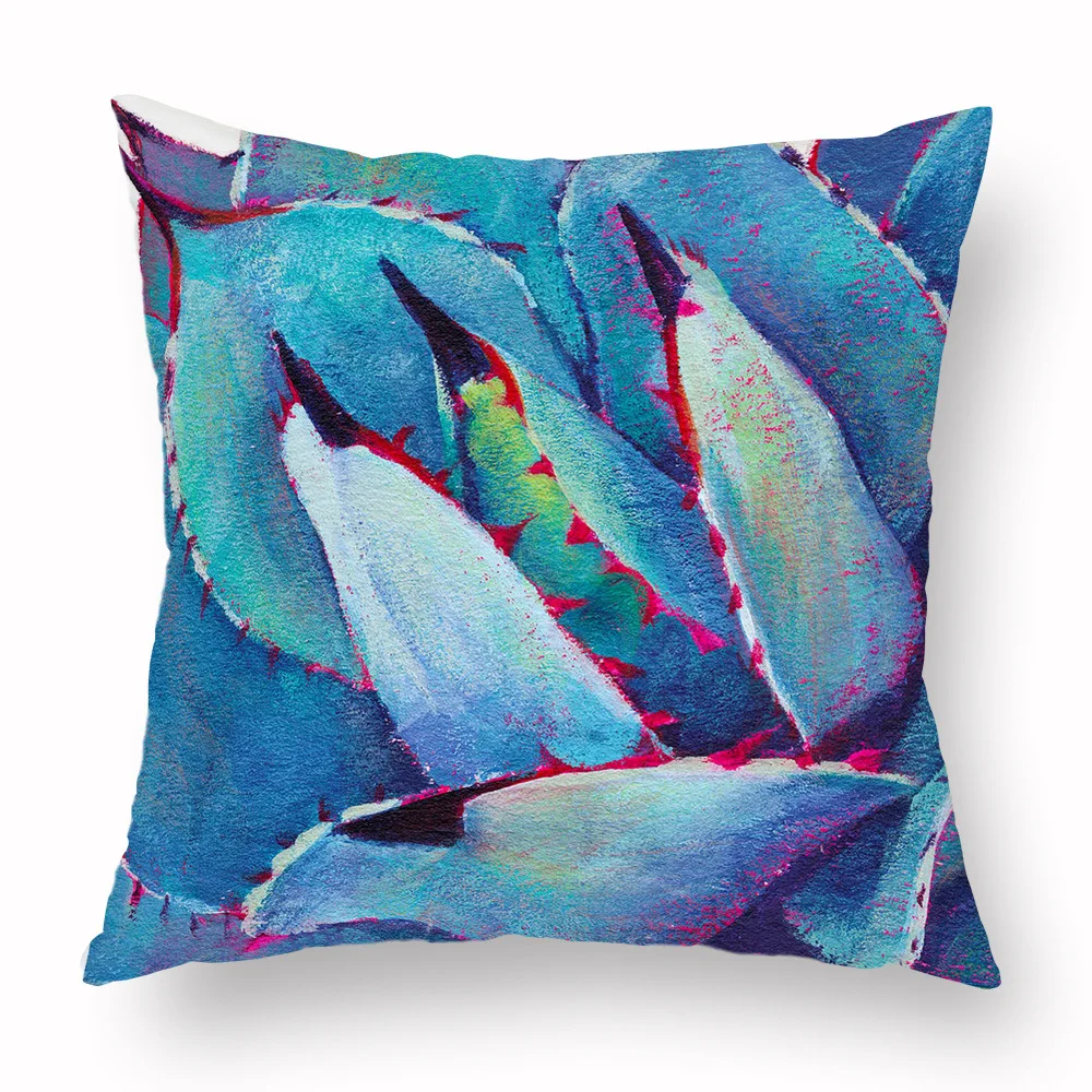 Наволочка для подушки с суккулентами зеленая наволочка дивана автомобиля