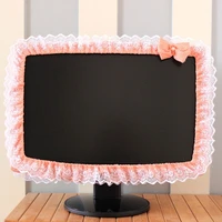 new lace fabric computer all inclusive case dust cover for tv monitor screen dust cover bow with elastic pen bag