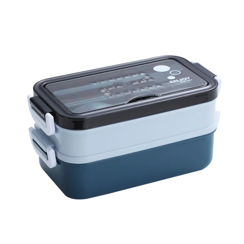 

New Lunch Box Bento Box for Student Office Worker Double-layer Microwave Heating Lunch Container Food Storage Container
