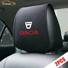 Популярный автомобильный чехол для подголовника автомобиля, 2 шт., для DACIA, очень мягкий Хлопковый чехол для подголовника на липучке, автомобильные аксессуары, Автомобильная подушка, чехол