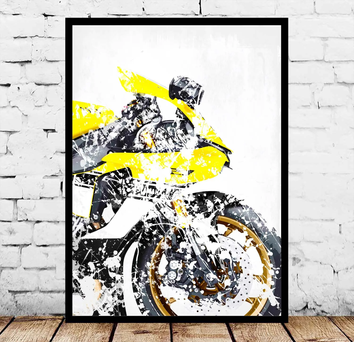 

Vintage Motorcycle Superbike Abstract Watercolor Posters No Frame