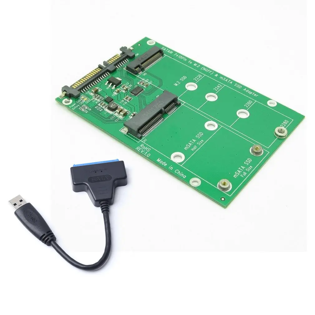 USB 3 0 7 + 15 Pin жесткий диск для mSATA & NGFF M.2 SSD 2 в 1 Combo Mini PCI E адаптер конвертер ридер